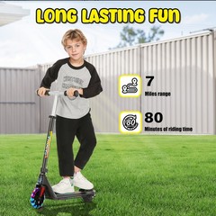 120W Kids Electric Scooter for age 8-12 Adjustable Speed &Height