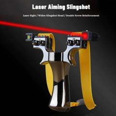 US 1-2 Pack Hunting Catapult Slingshot Adjustable Survival Laser Sight Aim Point