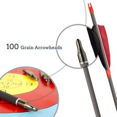 Archery Carbon Arrows, High Percentage Carbon Arrow Spine 400 with 4″ Real Fe…