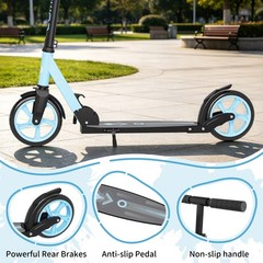 Adjustable Kick Scooter for Adults Teens Kid Foldable Scooter 8IN Big Wheels