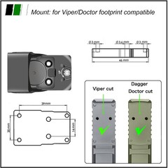 EDC 3 MOA Red Dot Sight OWL for Beretta 92 98 FS M9 A1 Doctor cut Mount Plate