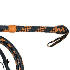 Cowhide Bull WHIP 04 TO 16 FEET Long 16 Plaits Black-Orange Indiana Jones Whip