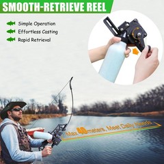Recurve Bow Fishing Combo Kit – Archery Set for Beginners, 40m Reel & Portable B