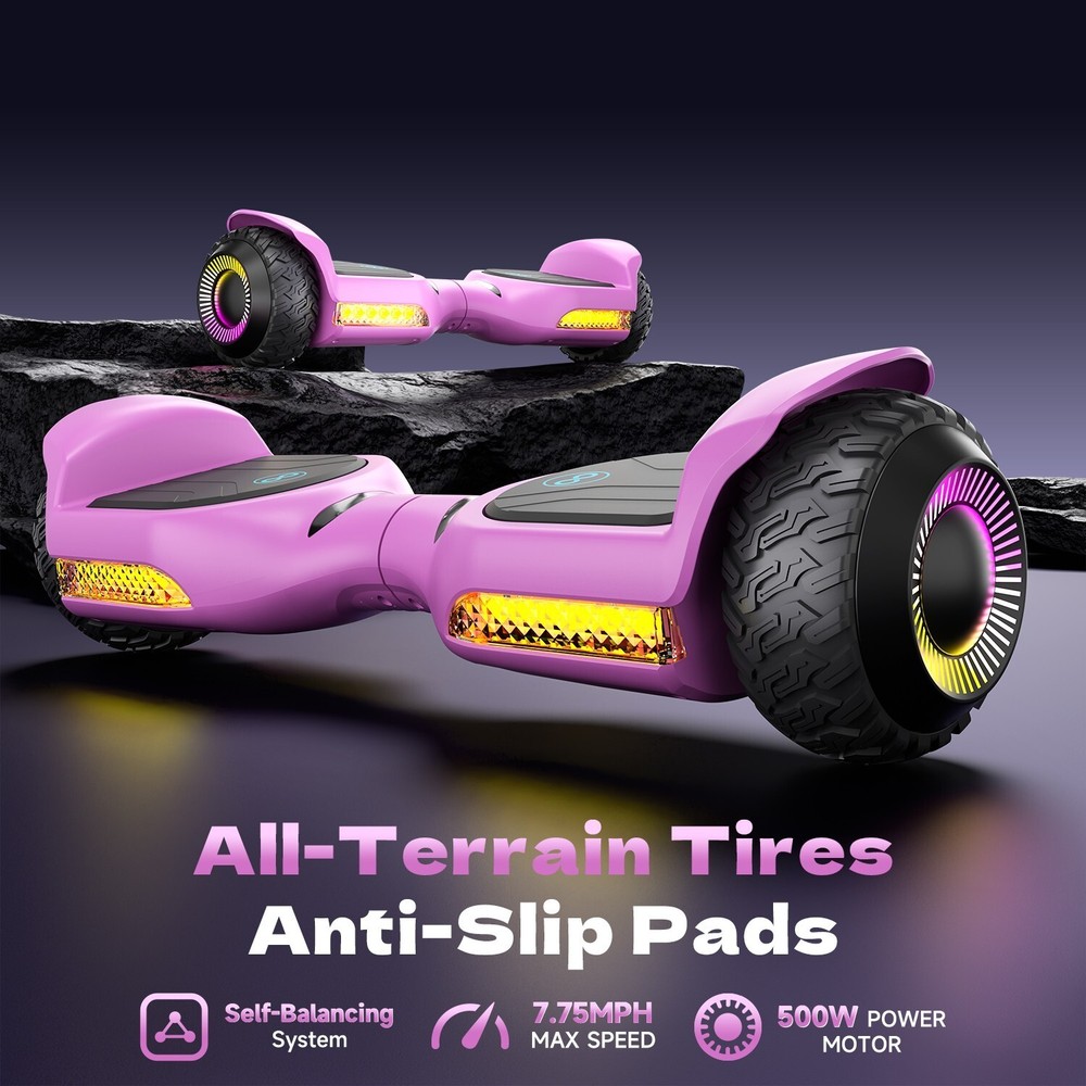 Gyroo 6.5» Self Balancing Hoverboard for Kids with Bluetooth-Pink