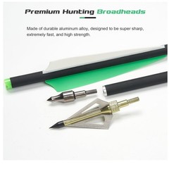 Hunting 20″ Crossbow Bolts Arrows or 100gr Broadhead or Lighted Nock Shooting