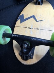Eggboards Bamboo Mini Cruiser Skateboard Green Wheels Short Deck, wheels frozen