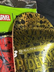 SUPER RARE Spiderman Gold Holofoil Black Suit HUF Skateboard Deck Marvel Comics