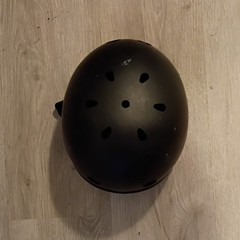 EIGHT BALL Black Skateboard Helmet w/ Chin Strap, ASTM CPS-1