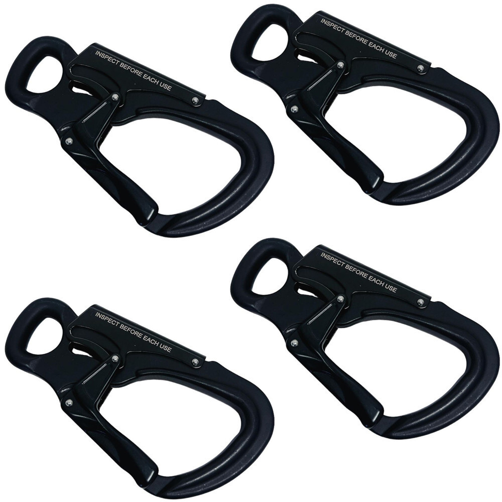 32KN Aluminum Snap Hook Carabiner, Lightweight High Strength Rappelling Gear 4PC