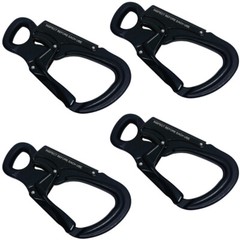 32KN Aluminum Snap Hook Carabiner, Lightweight High Strength Rappelling Gear 4PC