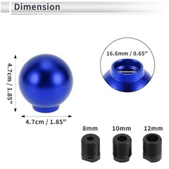 Round Ball Shift Knob Universal Gear Shifter Knob Aluminum Alloy Stick Blue
