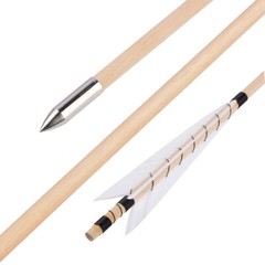 12X 32″ Wooden Arrows 5″ Feather Traditional Bow Archery Longbow Hunting Target
