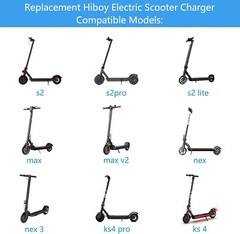 Hiboy Electric Scooter Charger 36V Replacement Power Adapter 42V 2A 10Ft Cable