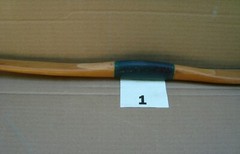 Vintage Wolverine English Style Long Bow 63, in. x 25 lb. R/H (Item #1)