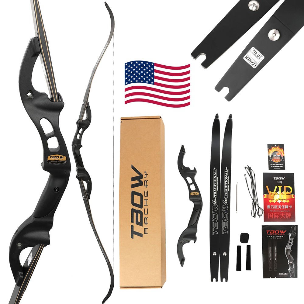 62″ F Interface Recurve Bow Aluminum Takedown Riser 25-60lbs Archery Hunting US