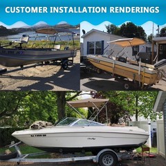 Naviskin Sand 4 Bow 8L X 54 H X 79-84 W Bimini Top Cover Includes Mounting