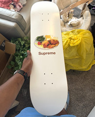 Supreme Fried Chicken Skateboard Deck White Food Graphic Supreme Logo