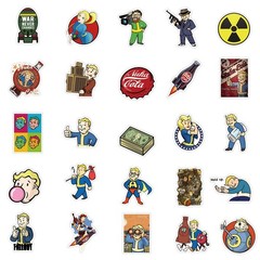 Mix 10/50 PCs Fallout Vault Boy Retro Game Luggage Notebook Laptop Car Sticker
