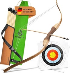 Wooden Bow and Arrow for Kids with 10 Arrows, Quiver, 3 Targets & Storage Bag…