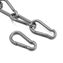 2pcs Stainless Steel Spring Snap Hook Quick Link Carabiner Clip 40-70mm
