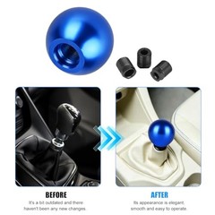 Car Round Ball Gear Shift Knob, Aluminum Alloy Vehicle Manual Automatic Blue