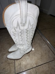 Dingo White Leather Western Cowboy Boots Women’s US 6.5 Style DI 936