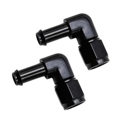 2PCS 6AN Female to 3/8 Car Barb, 90 Degree Swivel Vehicle Hose Fitting AN6-3/8