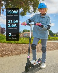 MIHOVER 150W 10mph Speed Kids Electric Scooter For 6-12 Years Old-Pink
