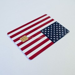 Patriotic American Flag Credit Card Skin SMALL CHIP USA Stars Stripes Decal