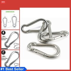 316 Stainless Steel Heavy Duty Carabiner Clips 4 Pack Spring Snap Hooks for Gym