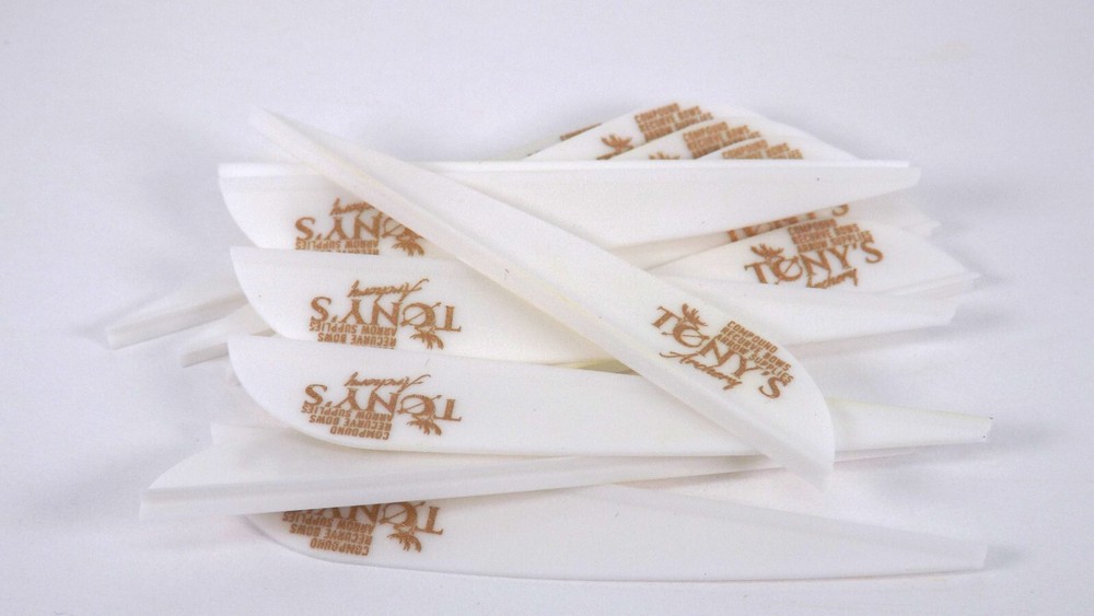 Tonys 3» Archery Vanes Archery All New Super Wave Vane White 50PK TNYSWVW3343B
