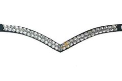 Classic Double-row high-shine clear rhinestones crystal browband V-shaped horse