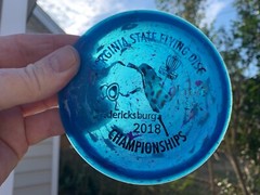 2018 Virginia States Blueberry Zing Swirl Rare Disc Golf (w/Frisbee Pin) #982