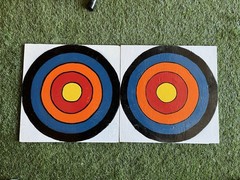 Pair of Archery Face Targets(wood) Multicolor Rings Black Blue Red Orange Yellow