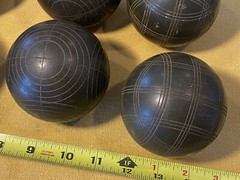 Vintage Sportscraft Bocce Ball Lawn Bowling Game 3 1/8” & About 1.1 Pounds