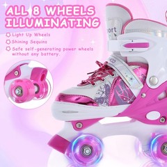 Kids Luminous Roller Skates Bright Color Flashing Wheels Improve Balance Coordin