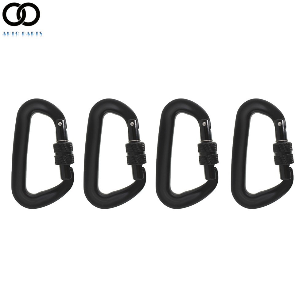 4 Pack 12KN Screw Locking D-shape Carabiner Aluminum Tree Rigging Tool