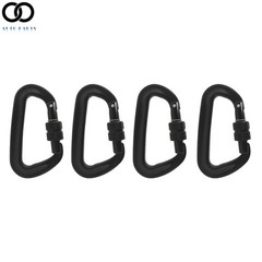 4 Pack 12KN Screw Locking D-shape Carabiner Aluminum Tree Rigging Tool