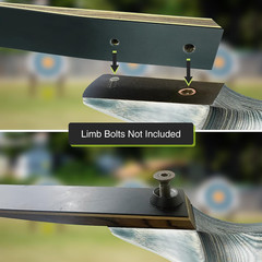 Black Hunter Recurve Bow Limbs Replacement, 25-60 Lbs Fiberglass/Bamboo