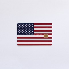Patriotic American Flag Credit Card Skin SMALL CHIP USA Stars Stripes Decal