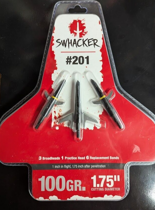 @NEW@ Swhacker #201 Mechanical Broadheads! 1.75″ Cut 100 Grain bow hunting