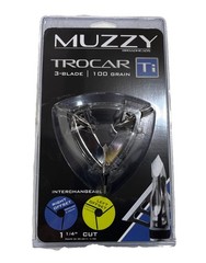 Muzzy Trocar 3- Blade TI 100 Grain Vertical Bow 1 1/4” Cut