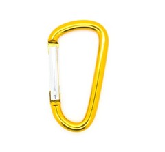 Pack of 6 pcs 3″ Aluminum Carabiner Spring Belt Clip Key Chain D Shape Gold NEW