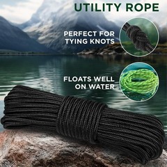 Heavy-Duty 90FT Polypropylene Rope: Waterproof & UV Resistant for Outdoors