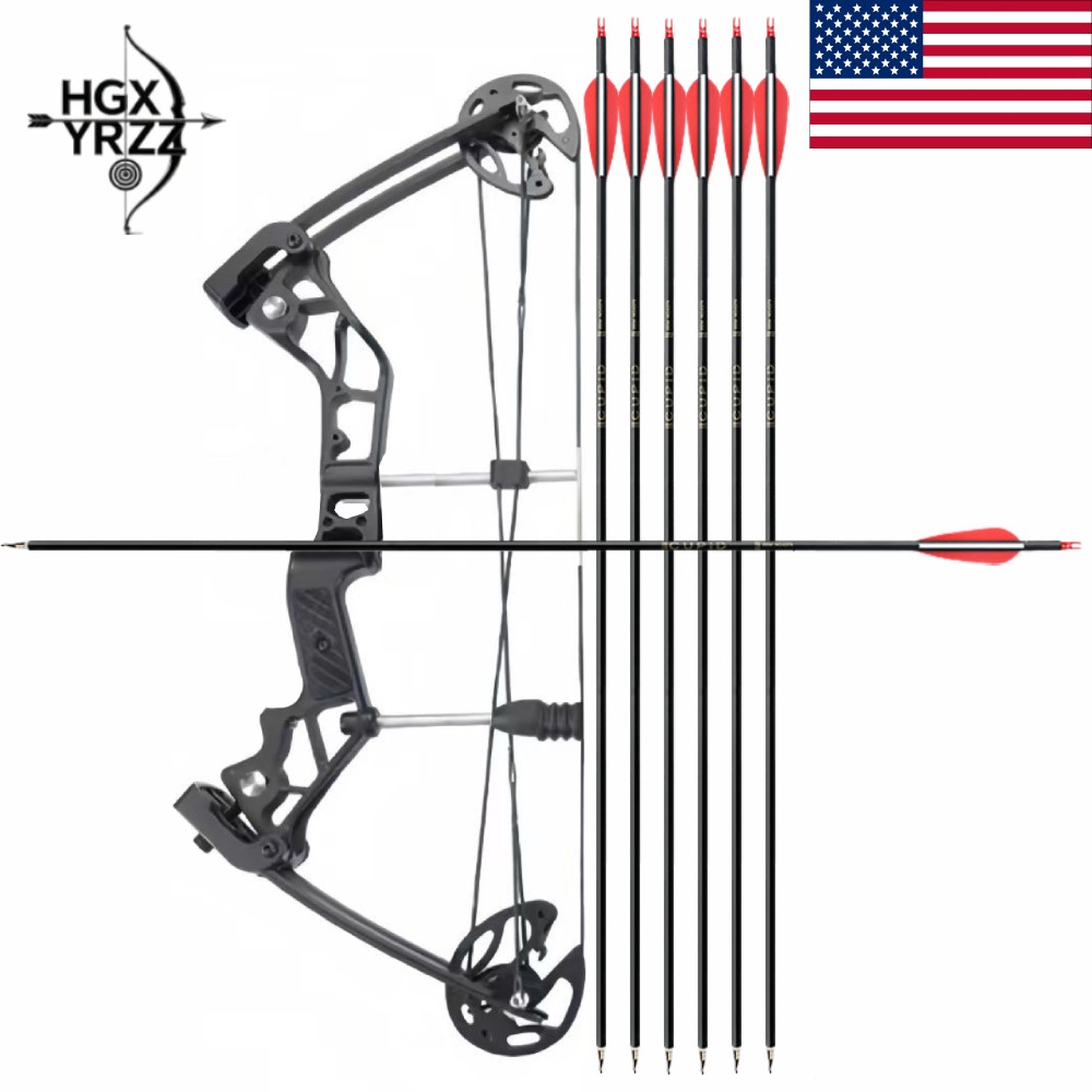 mini Compound Bow Set 20-50lbs Arrow Release Aid Arrowhead Archery Target Hunt