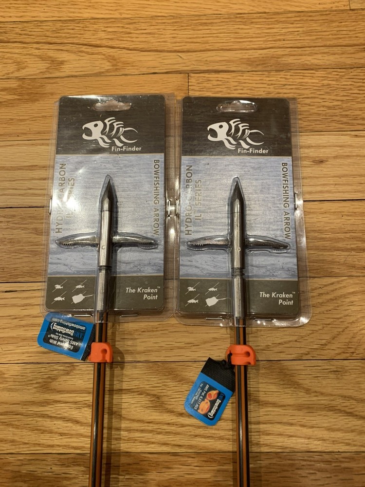 Fin Finder Hydro carbon Bowfishing Arrow Orange Kraken Point SET OF 2