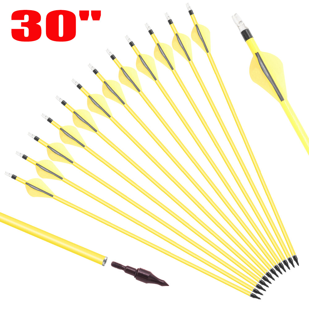 30inch Archery Carbon Arrows Spine 500 OD7.8MM Hunting for Compound Recurve Bow
