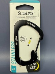 3 Pack NEW Nite Ize Slide Lock Carabiner Stainless Black #4 75lb 34kg CSL4-01-R6