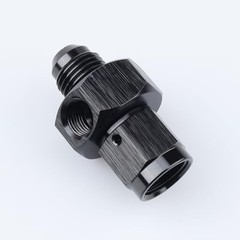 -6 AN Male to 6AN Female Swivel with M10x1.0 Seat 6AN with M10x1.0 Port Black
