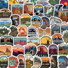 30Pcs Random National Park Outdoor Nature Camping Waterproof Hiking Stickers